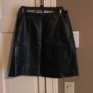 Black faux leather skirt